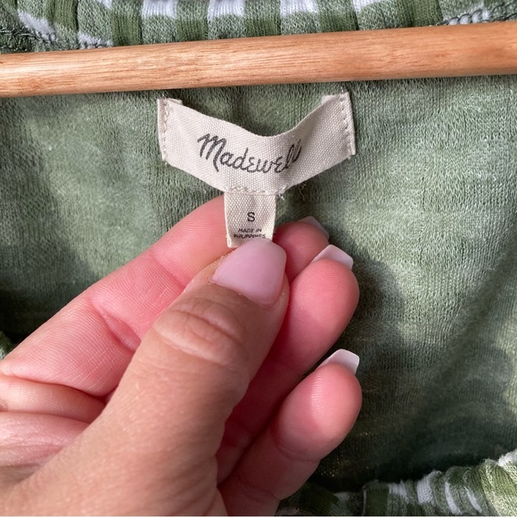 Madewell Dress Sage and White butter soft material small - Picture 2 of 3